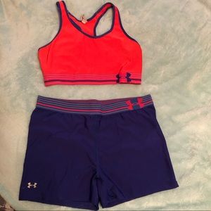 Matching Under Armour Sport Bra/Spandex Short Set